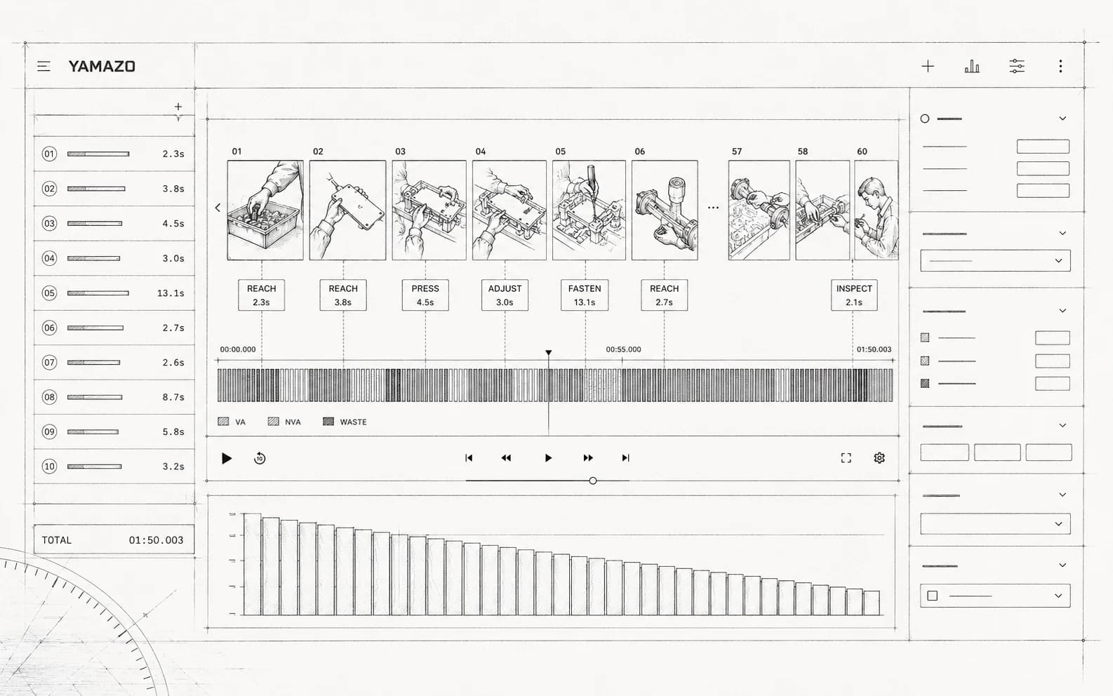 Yamazo Studio — frame-by-frame timeline interface